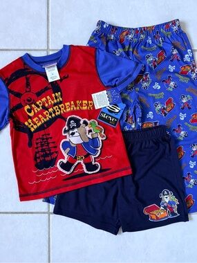 Boys Pirate Pajamas Set “Captain Heartbreaker” St Eve PJs NEW 3T
